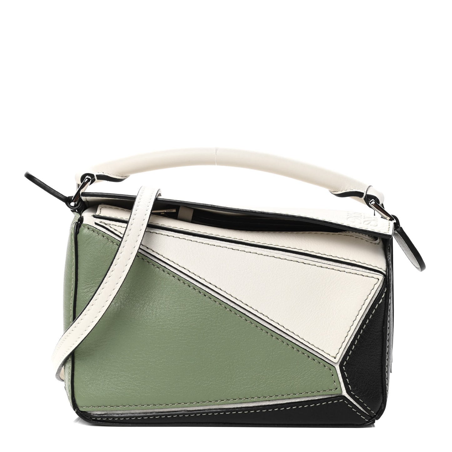 Calfskin Mini Puzzle Bag Soft White Rosemary