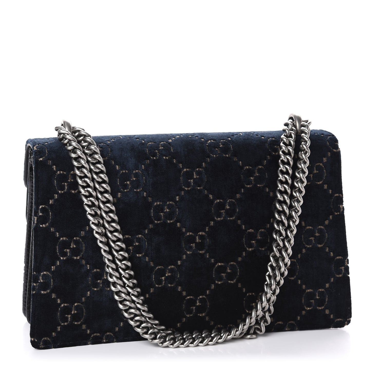 Velvet Skipper GG Monogram Small Dionysus Shoulder Bag Blue Beige Black