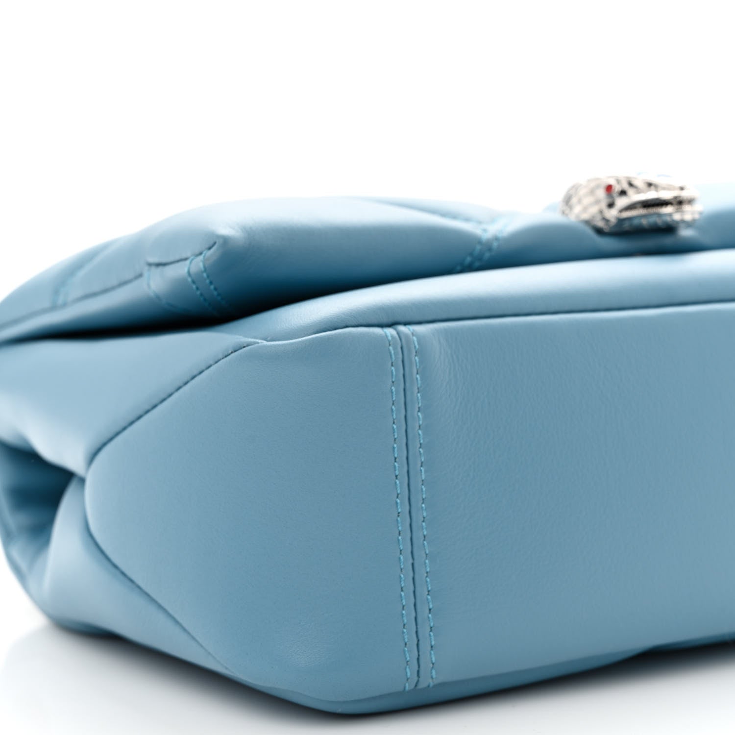 Bulgari Calfskin Matelasse Mini Serpenti Cabochon Crossbody Bag Blue 9 of 10