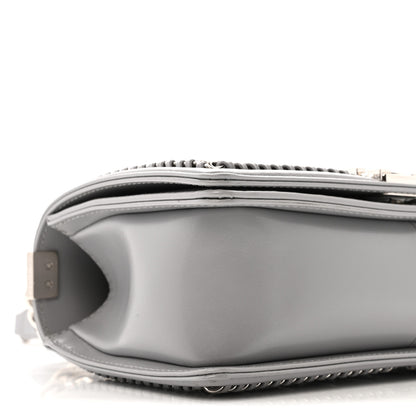 Chanel Iridescent Lambskin Quilted Medium Chain Around Boy Flap Light Grey 9 of 12
