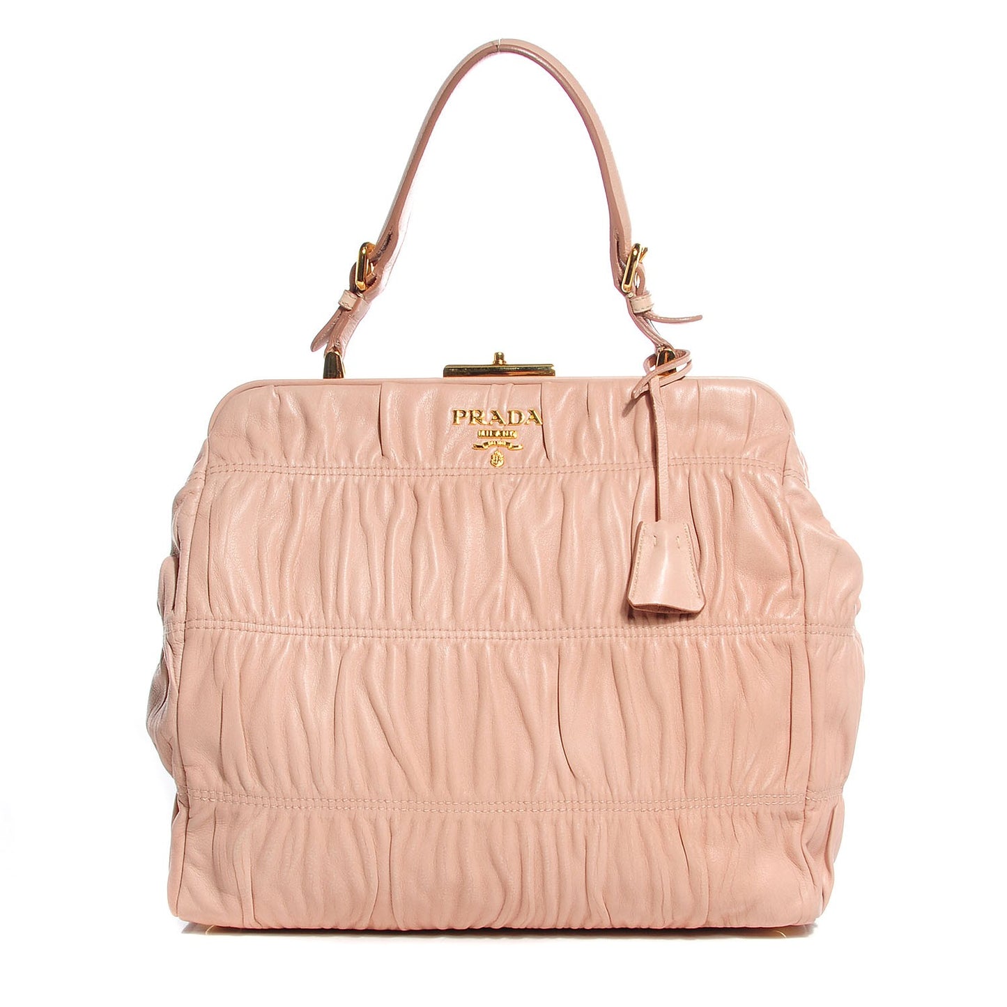 Nappa Dressy Gaufre Framed Tote Cipria