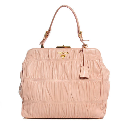 Prada Nappa Dressy Gaufre Framed Tote Cipria 1 of 10