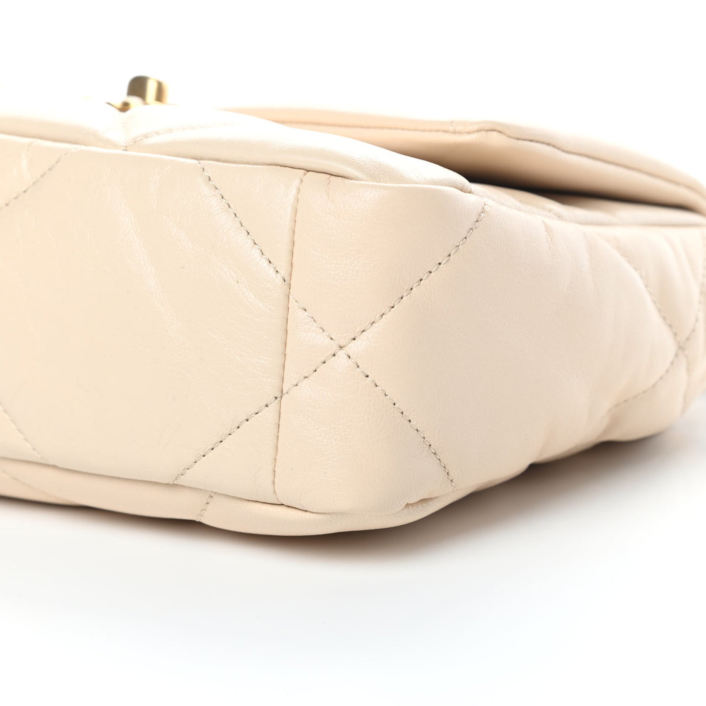 Lambskin Quilted Medium Chanel 19 Flap Light Beige