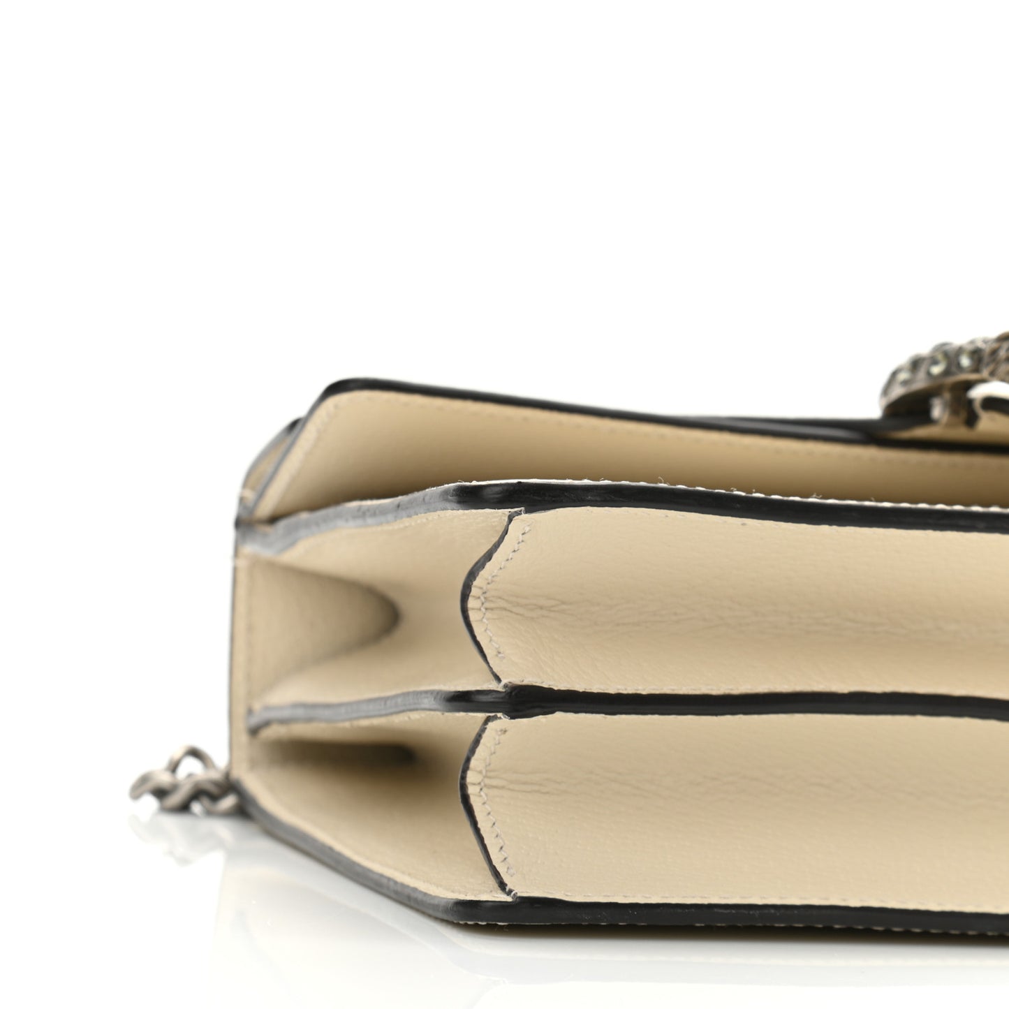 Textured Calfskin Crystal Small Dionysus Shoulder Bag Mystic White
