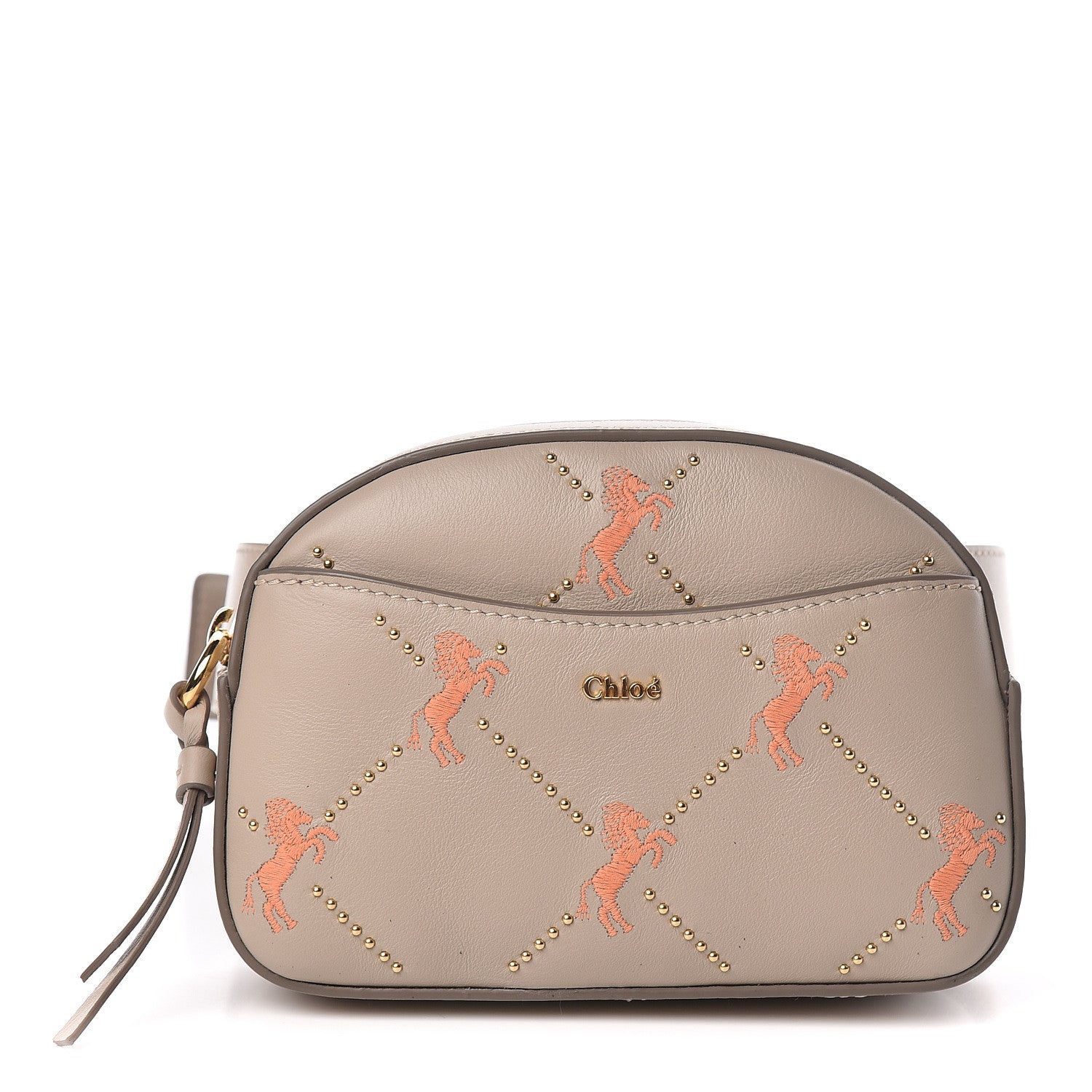 Chloe Smooth Calfskin Little Horses Embroidered Signature Belt Bag Pastel Grey 1 of 9