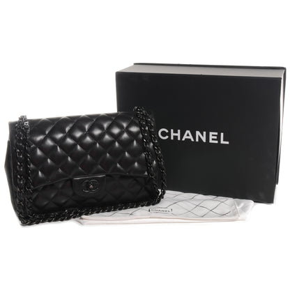 Chanel Lambskin Quilted Jumbo Double Flap So Black 5 of 10