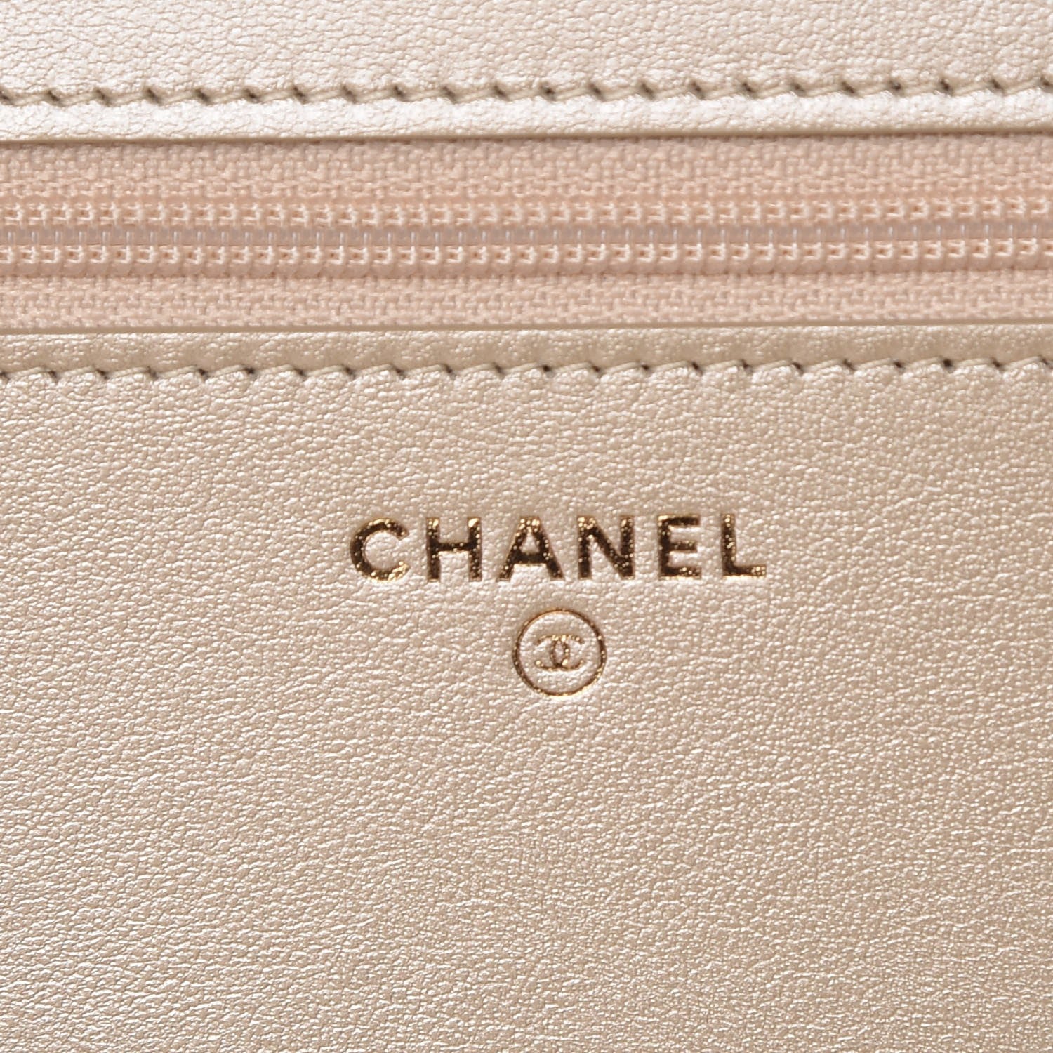 Chanel Metallic Lambskin Camellia Crystal Wallet on Chain WOC Gold 6 of 11