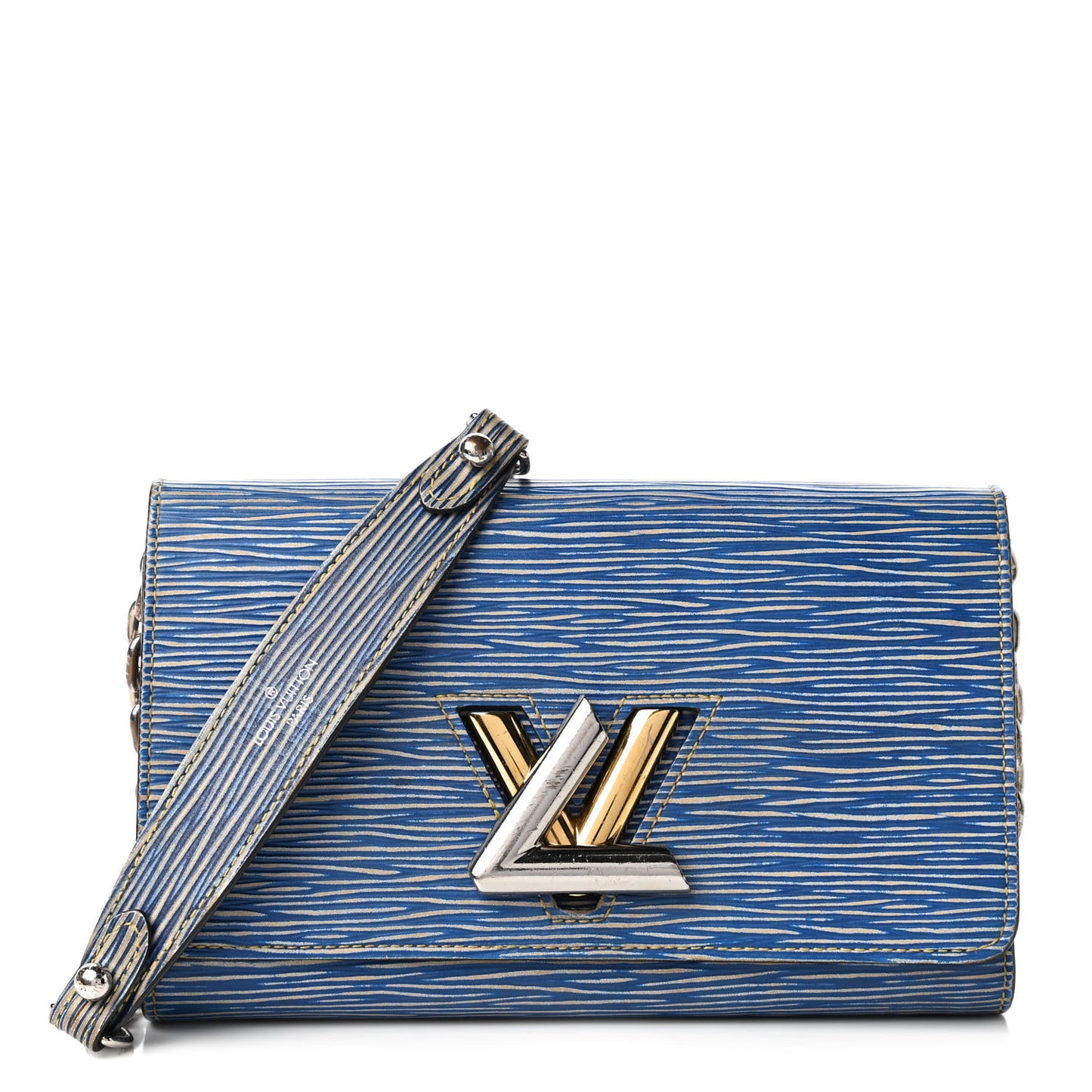 Epi Twist Chain Wallet Denim Light