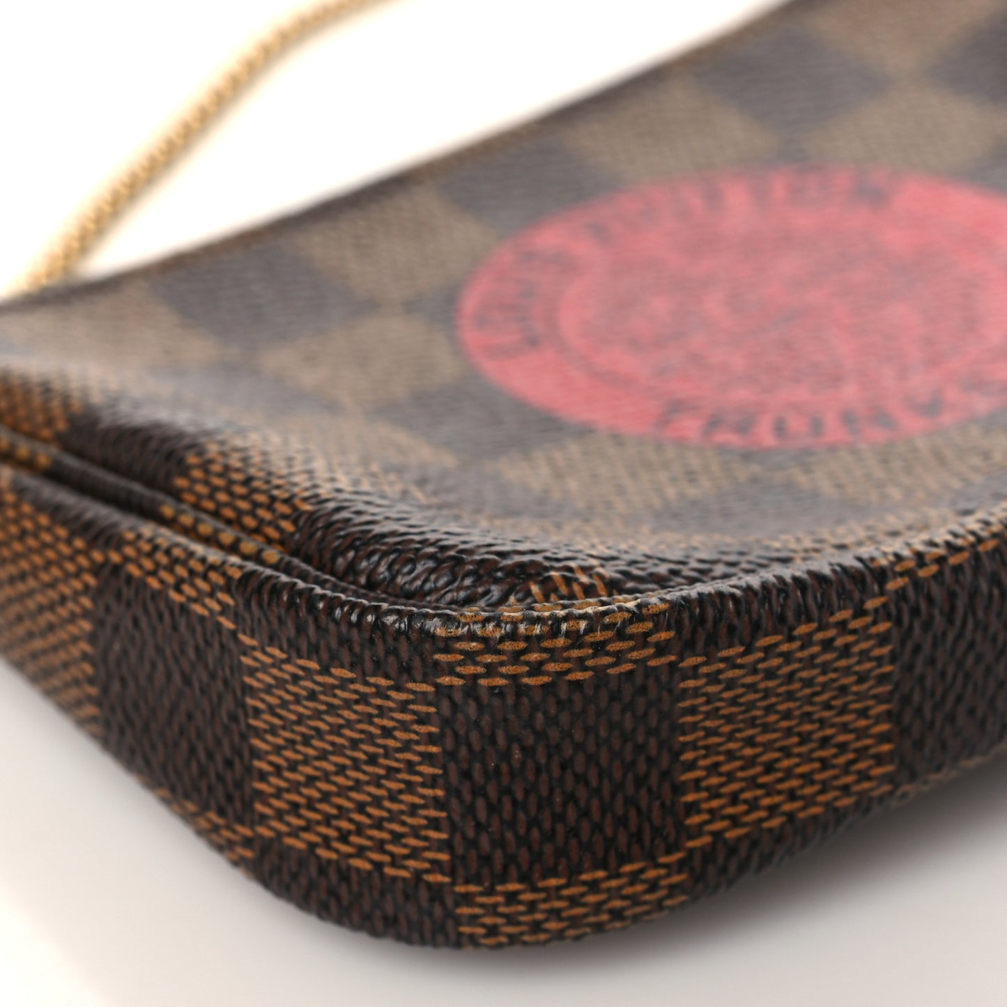 Damier Ebene Complice Trunks and Bags Mini Pochette Accessories Red
