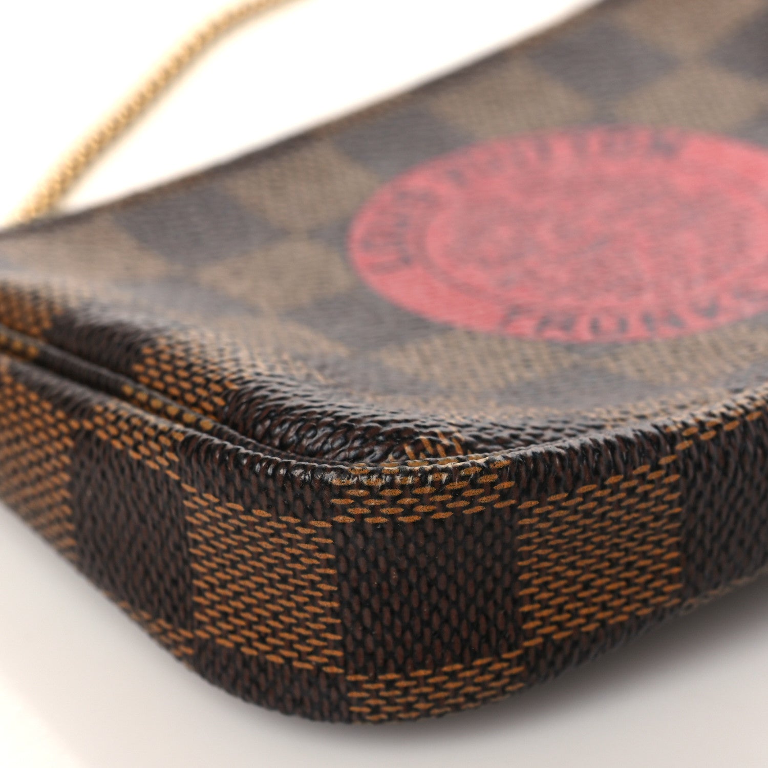 Louis Vuitton Damier Ebene Complice Trunks and Bags Mini Pochette Accessories Red 7 of 8