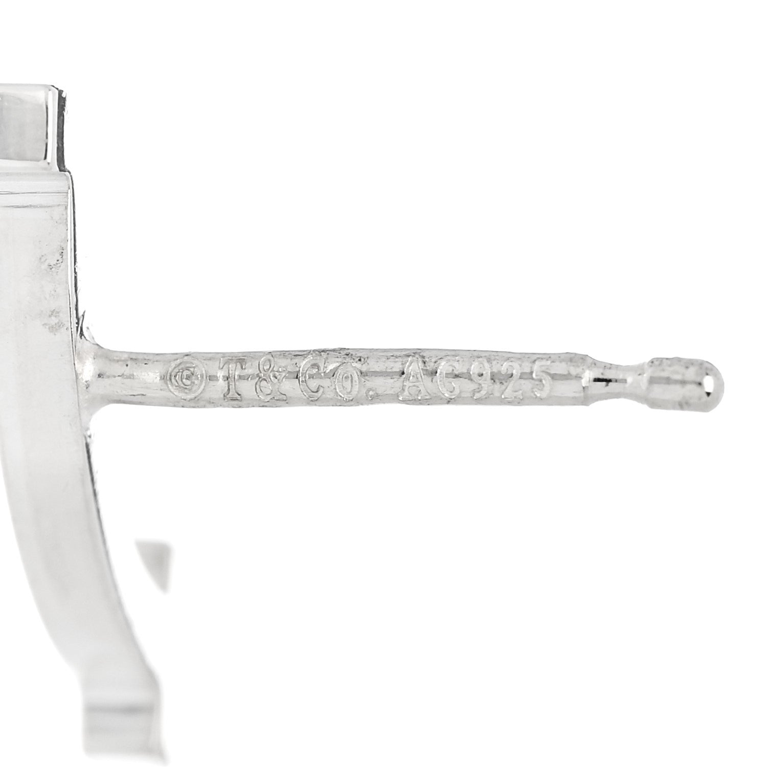 Tiffany Sterling Silver T Smile Stud Earrings 4 of 6