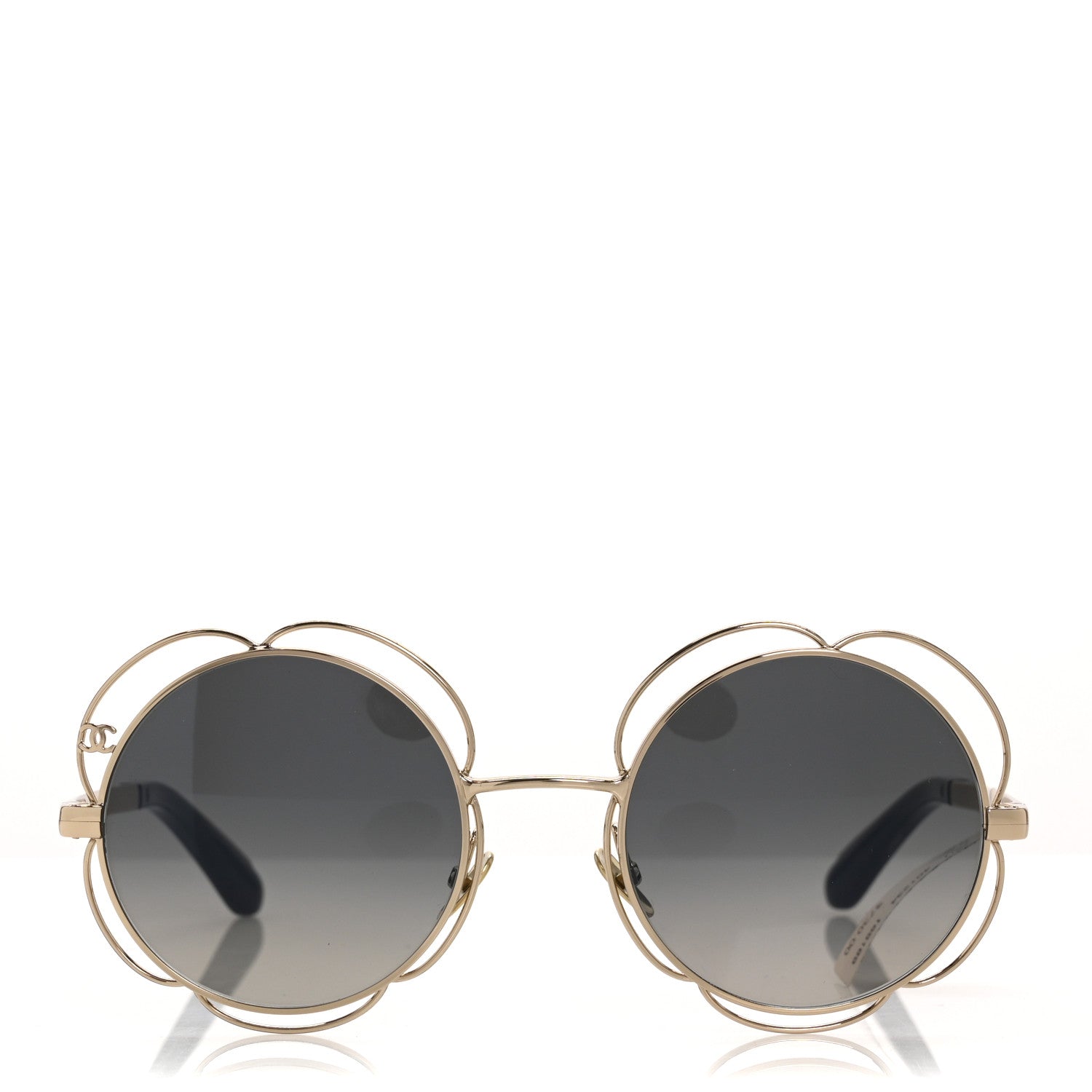Chanel Metal Round Camellia Sunglasses 71573 Gold 2 of 8
