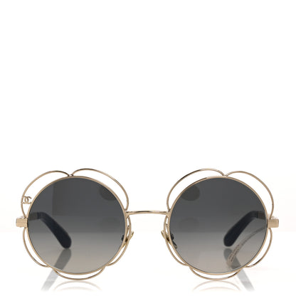 Chanel Metal Round Camellia Sunglasses 71573 Gold 2 of 8