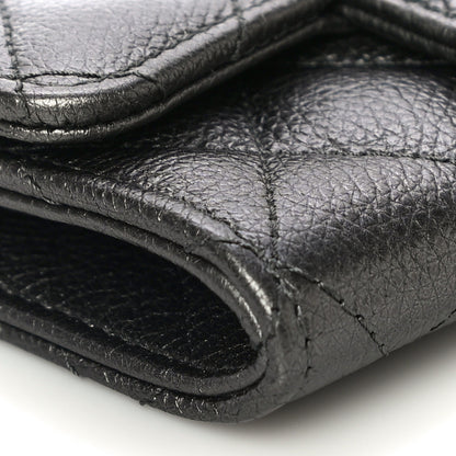 Chanel Metallic Calfskin Quilted Reissue Flap Card Holder Grey 10 of 12