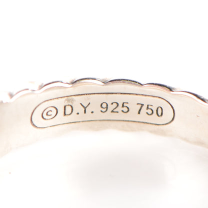 David Yurman Sterling Silver 18K Rose Gold Pink Sapphire Cable Candy Metro Ring 7.25 4 of 5