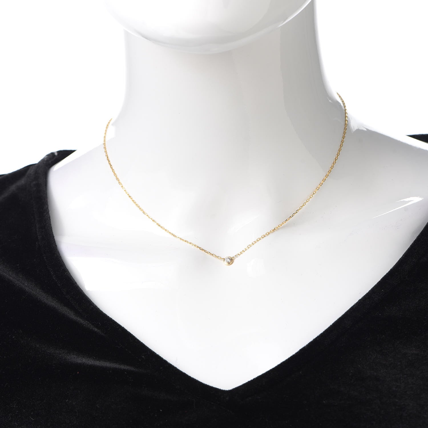 Cartier 18K Yellow Gold Diamond SM D'Amour Pendant Necklace 2 of 6