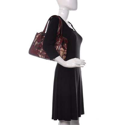 Burberry Nova Check Heart Print Pilgrim Satchel Berry 2 of 19