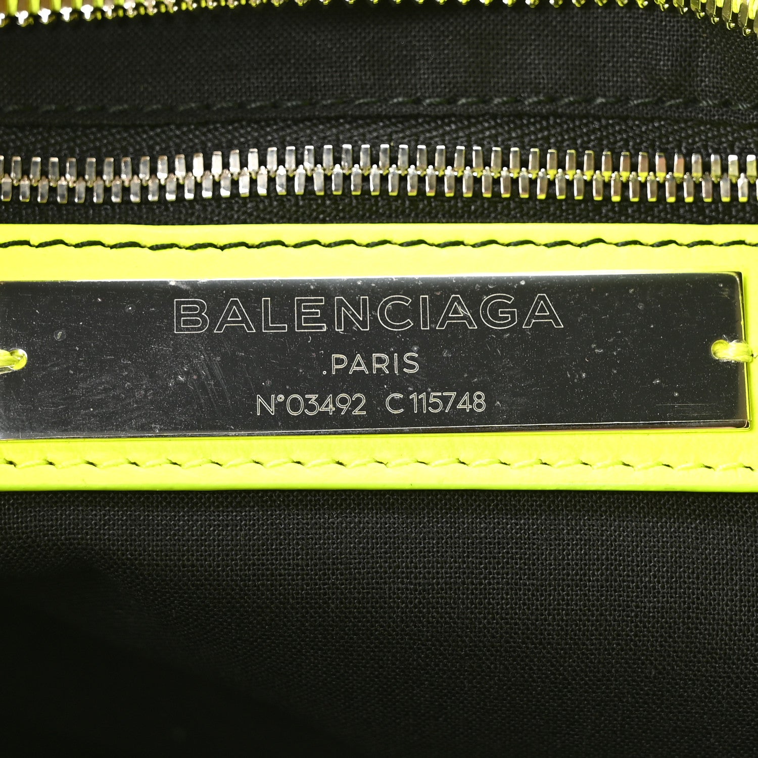 Balenciaga Agneau Classic Silver Hardware City Jaune Fluo 7 of 11