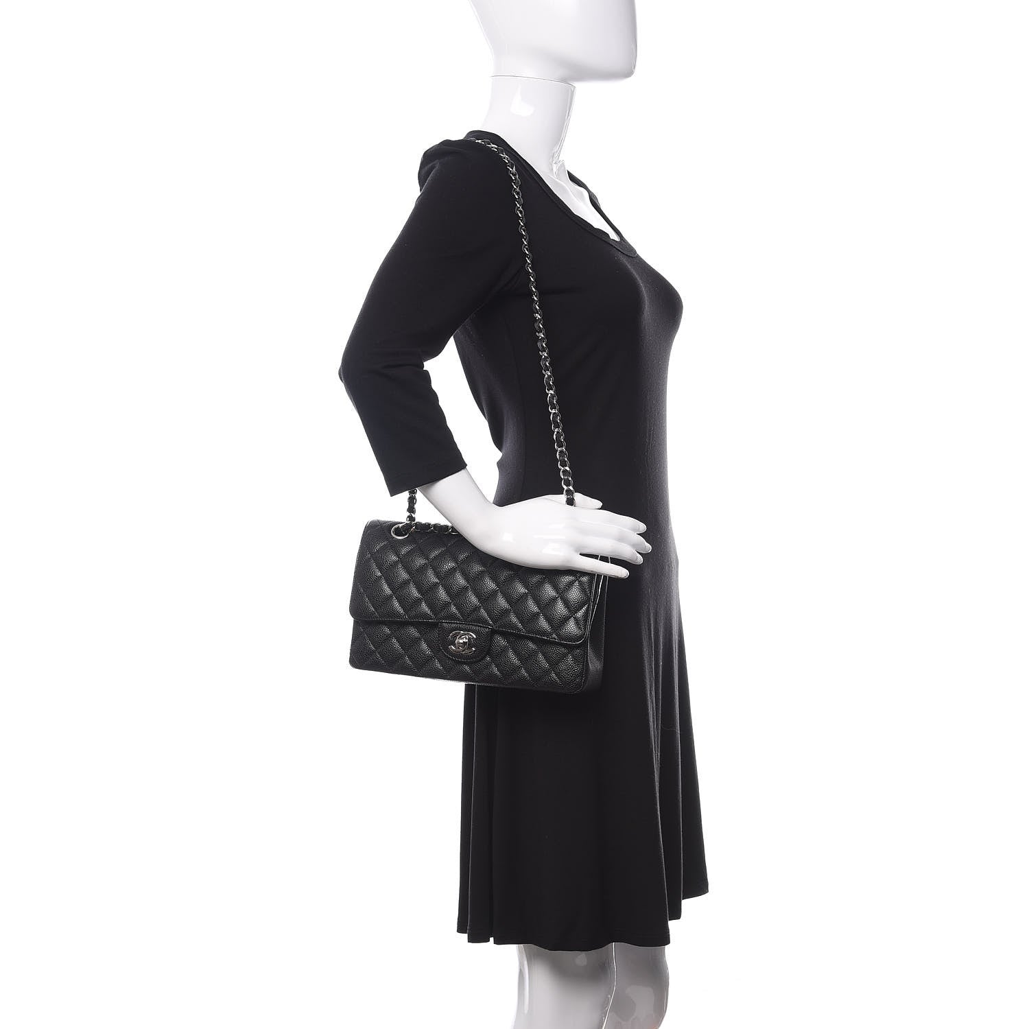 Chanel Caviar Quilted Medium Double Flap Black 2 of 10