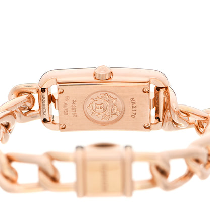 Hermes 18K Rose Gold Mother of Pearl 17mm Nantucket Quartz Watch 4 of 5