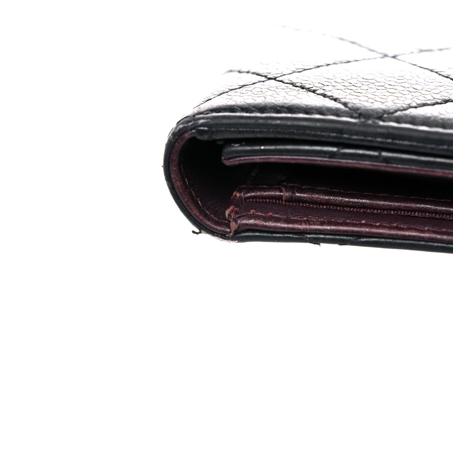 Caviar Quilted Large Flap Wallet Black