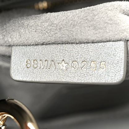 Christian Dior Metallic Lambskin Cannage Mini Lady Dior Grey 6 of 9
