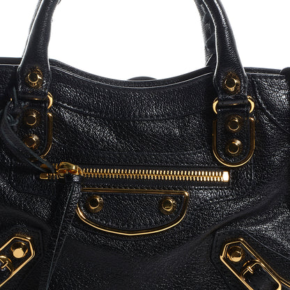Balenciaga Chevre Gold Metallic Edge Hardware Mini City Black 3 of 11