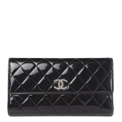 Chanel Patent Quilted Large Brilliant Flap Wallet Black 1 of 11