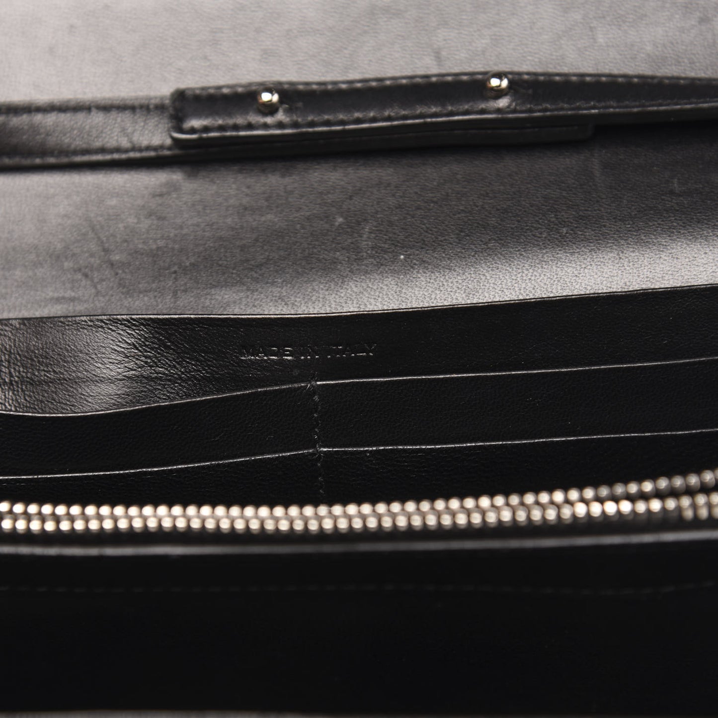Crocodile Embossed Calfskin Monogram Chain Wallet Black
