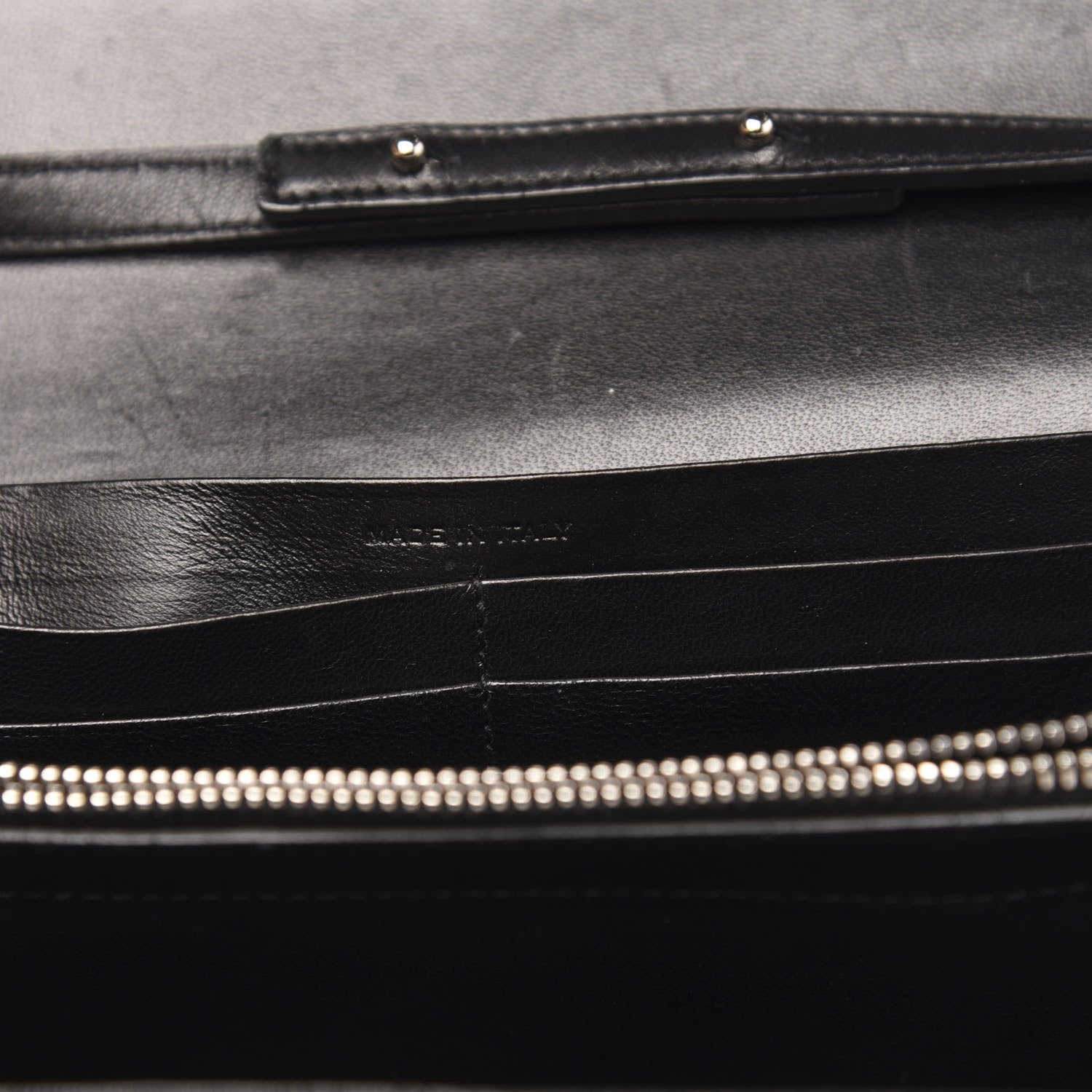 Saint Laurent Crocodile Embossed Calfskin Monogram Chain Wallet Black 8 of 10