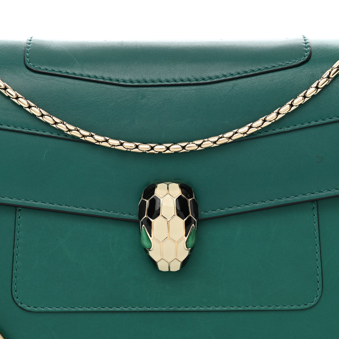 Calfskin Serpenti Forever Shoulder Bag Emerald Green