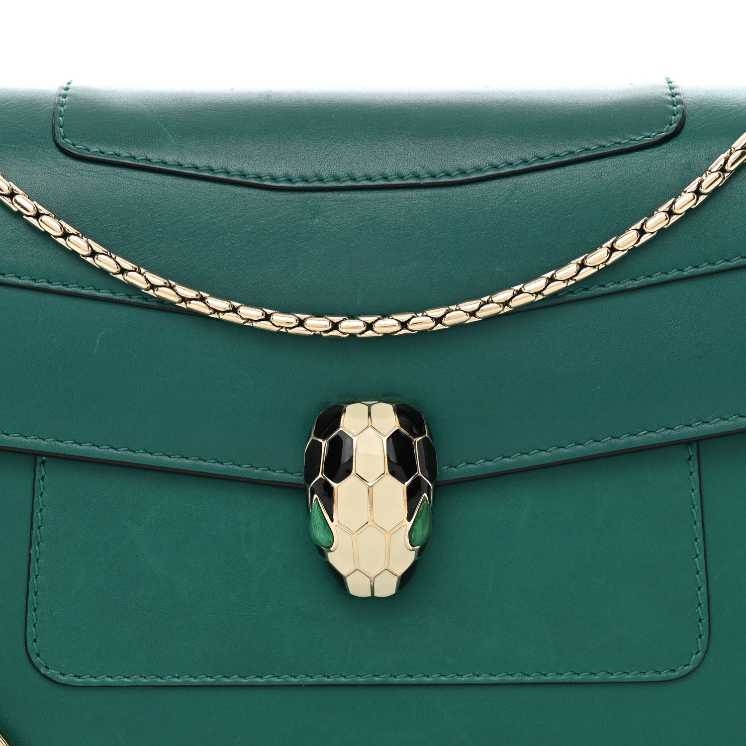 Bulgari Calfskin Serpenti Forever Shoulder Bag Emerald Green 5 of 12