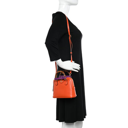 Gucci Textured Dollar Calfskin Mini Diana Dome Tote Bag Deep Orange Spicy Cyclamin 2 of 10
