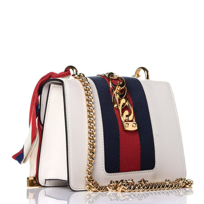 Gucci Calfskin Mini Sylvie Chain Shoulder Bag White 3 of 9