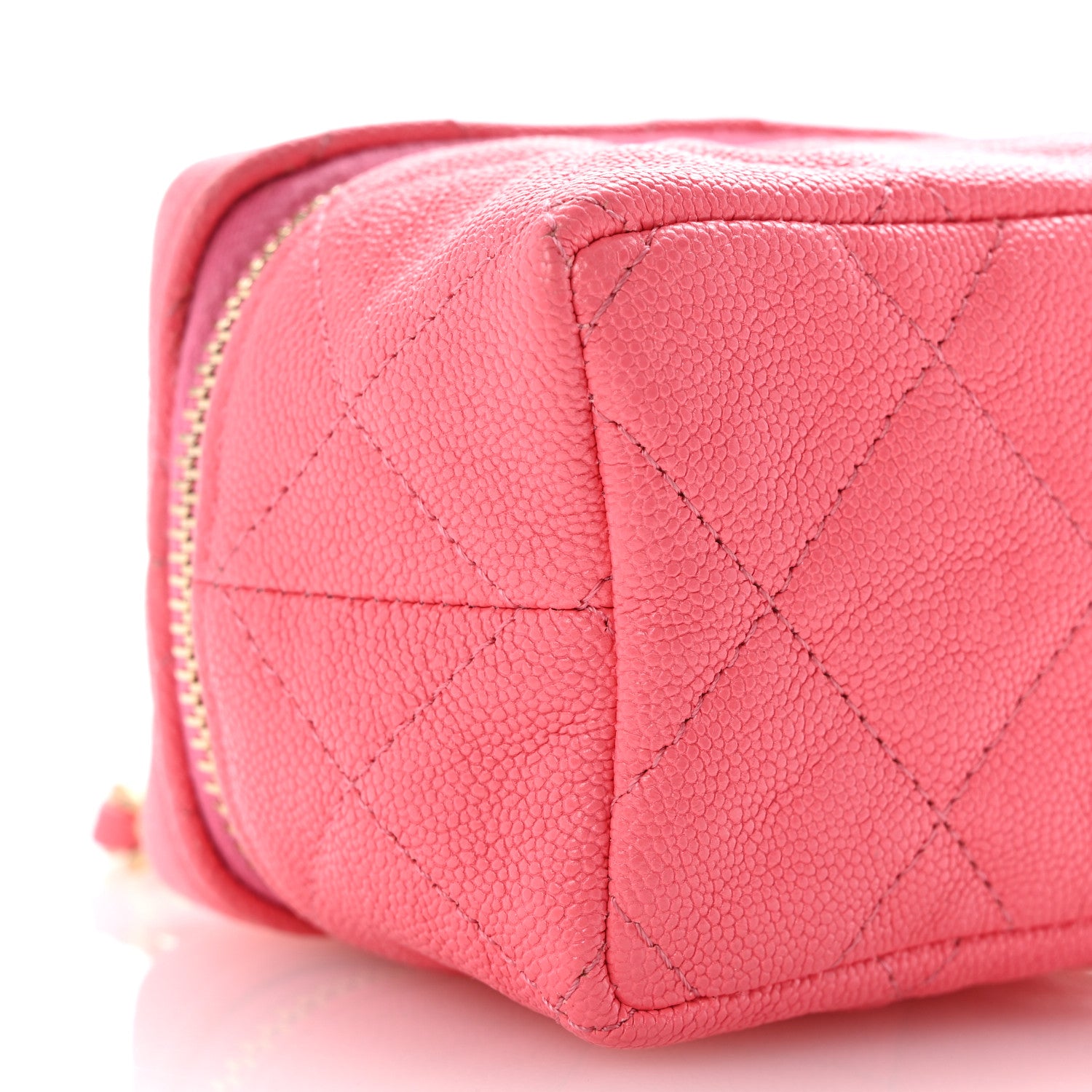 Chanel Caviar Quilted Mini Top Handle Vanity With Chain Pink 9 of 10