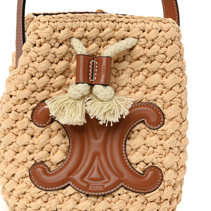Celine Raffia Calfskin Drawstring Teen Natural Tan 8 of 11