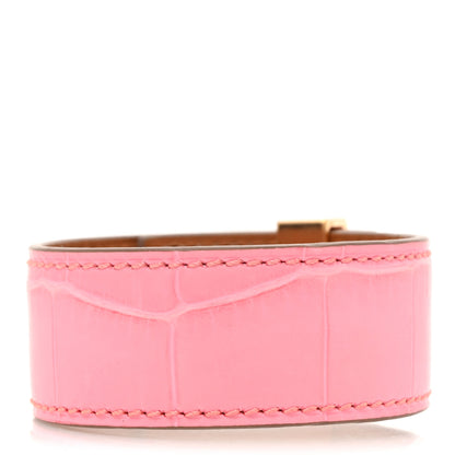 Hermes Matte Niloticus Crocodile Collier de Chien CDC 24 Bracelet T2 Rose Bubblegum 3 of 6