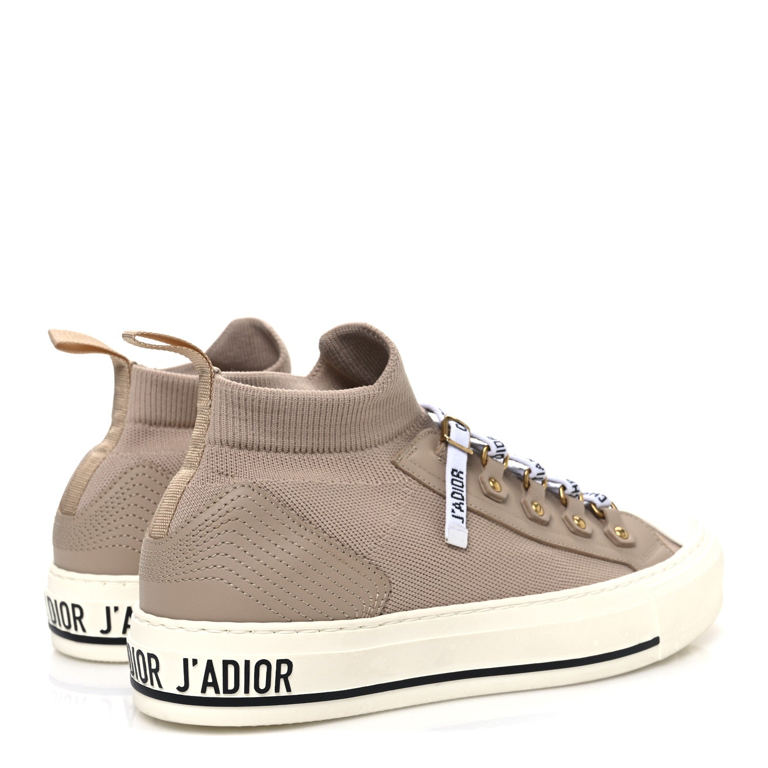 Christian Dior Technical Knit Womens Walk'n Dior High Top Sneakers 37.5 Nude 5 of 10