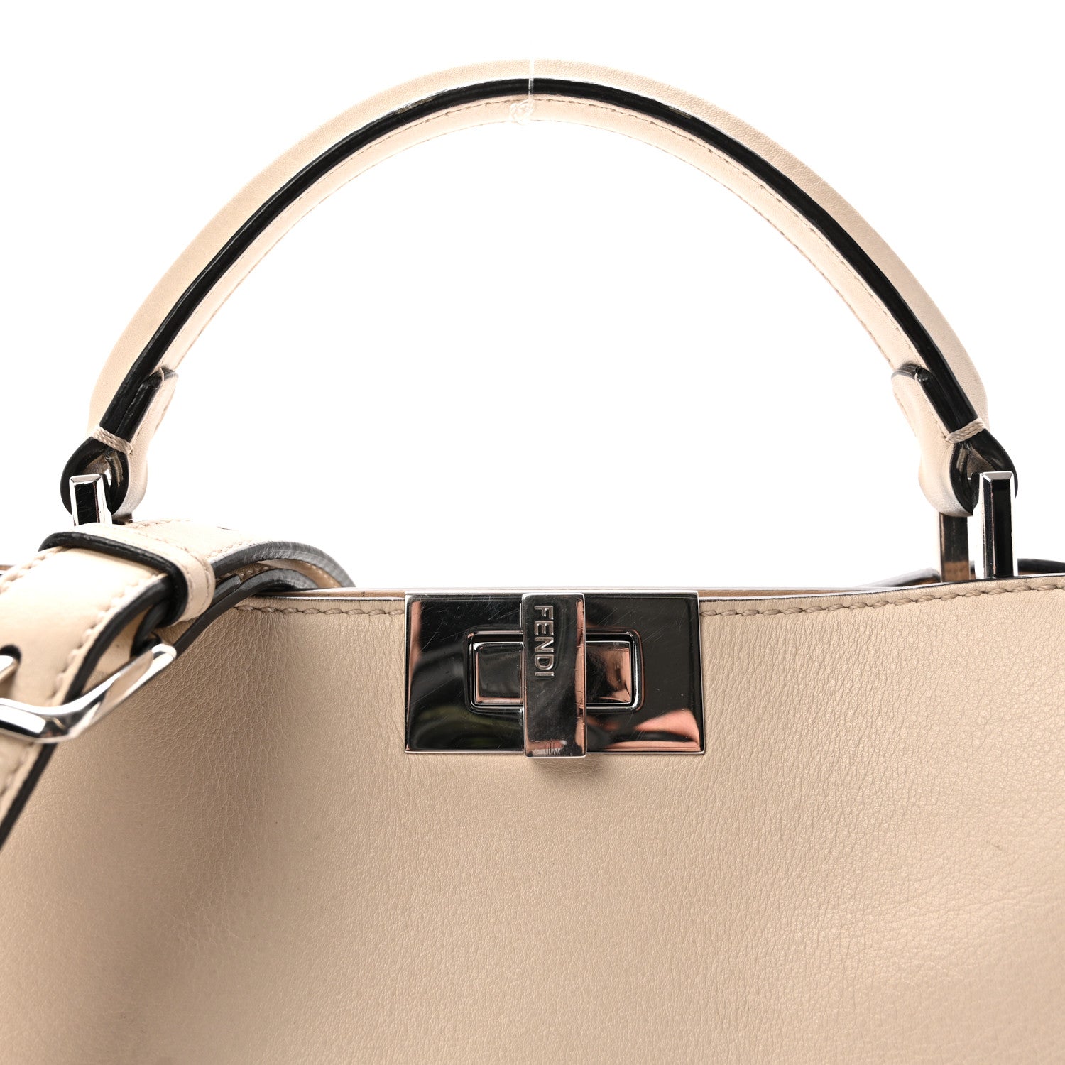 Fendi Vitello Tahiti Burro Bi-Color Medium Peekaboo Iconic Essentially Satchel  Nuvola Rosa Bourbon 6 of 8