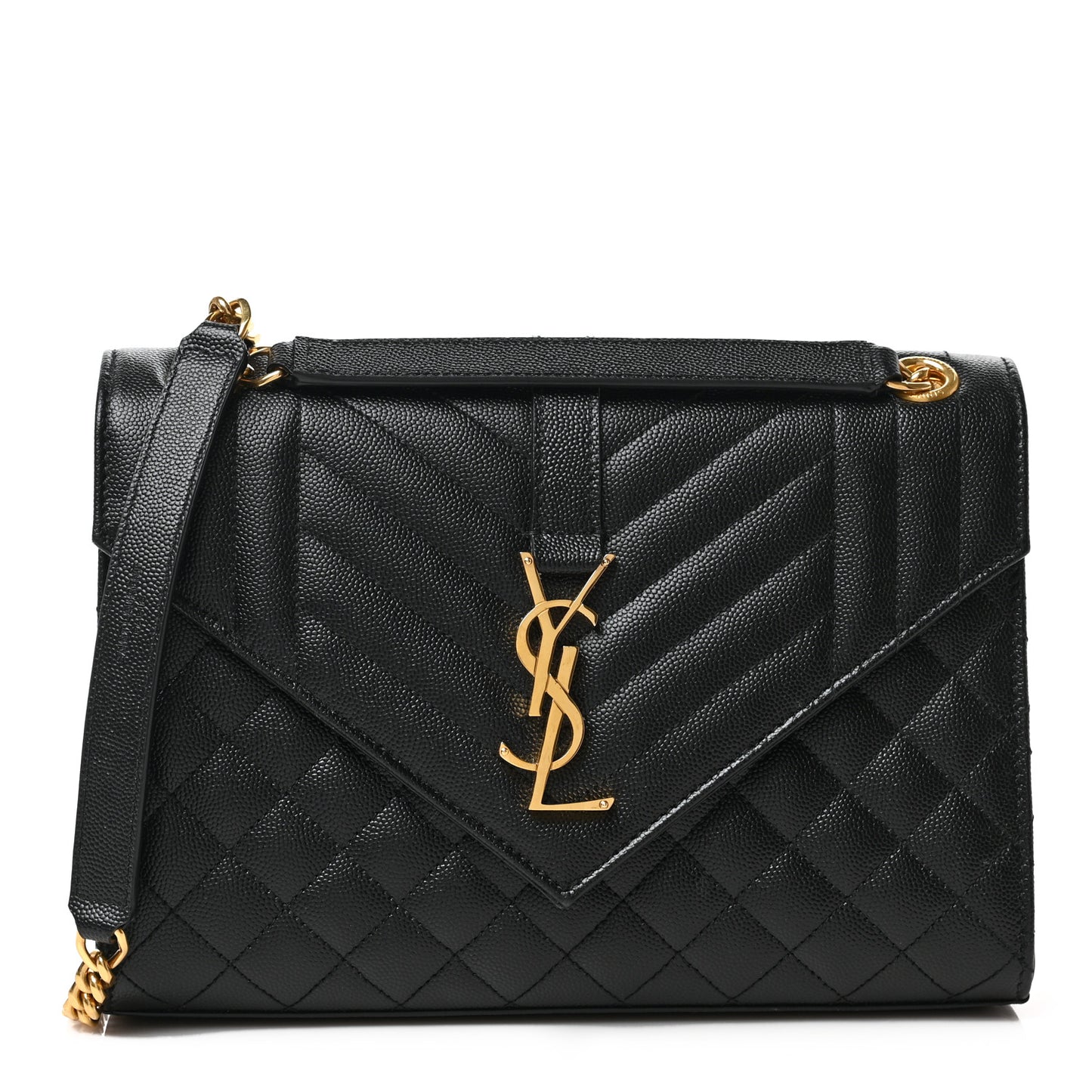 Grain De Poudre Textured Mixed Matelasse Triquilt Medium Monogram Satchel Black