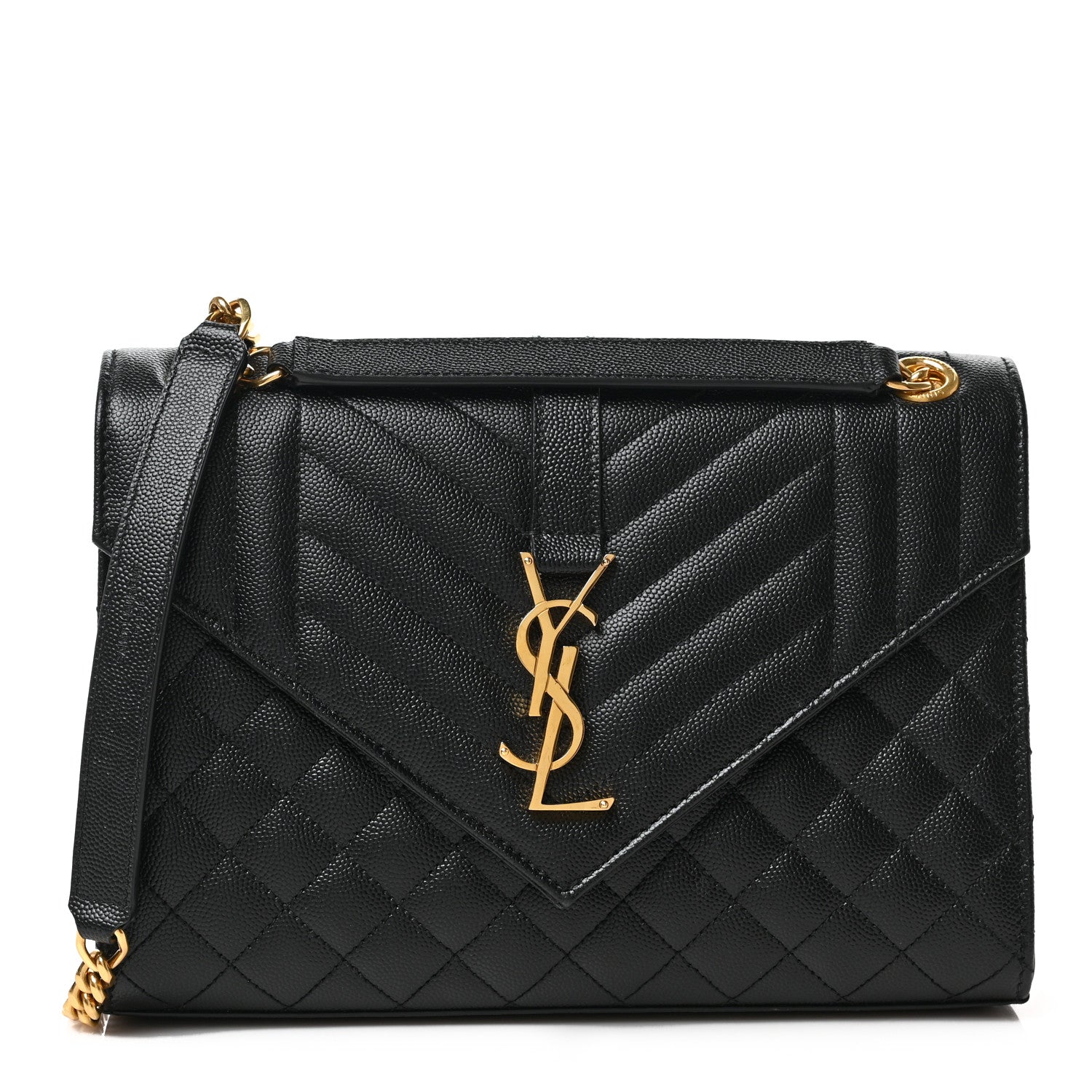 Saint Laurent Grain De Poudre Textured Mixed Matelasse Triquilt Medium Monogram Satchel Black 1 of 13
