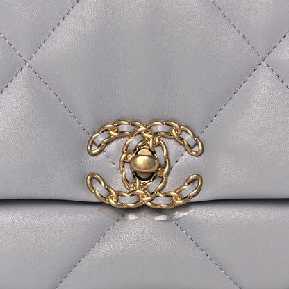 Chanel Lambskin Quilted Medium Chanel 19 Flap Grey 12 of 13