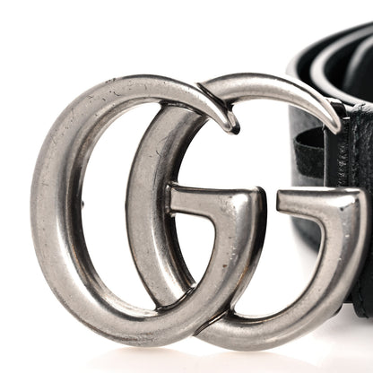 Gucci Textured Dollar Calfskin Nickel Double G 40mm Belt 100 40 Black 5 of 5