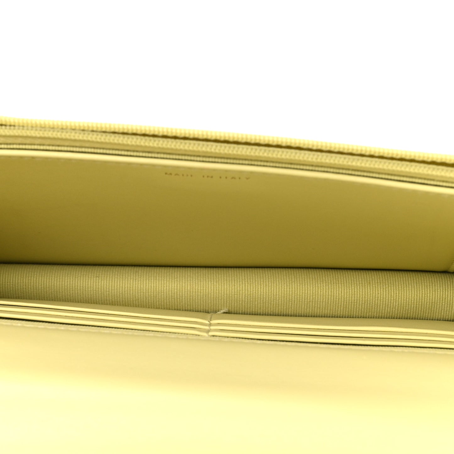 Calfskin Quilted Perfect Fit Wallet On Chain WOC Yellow