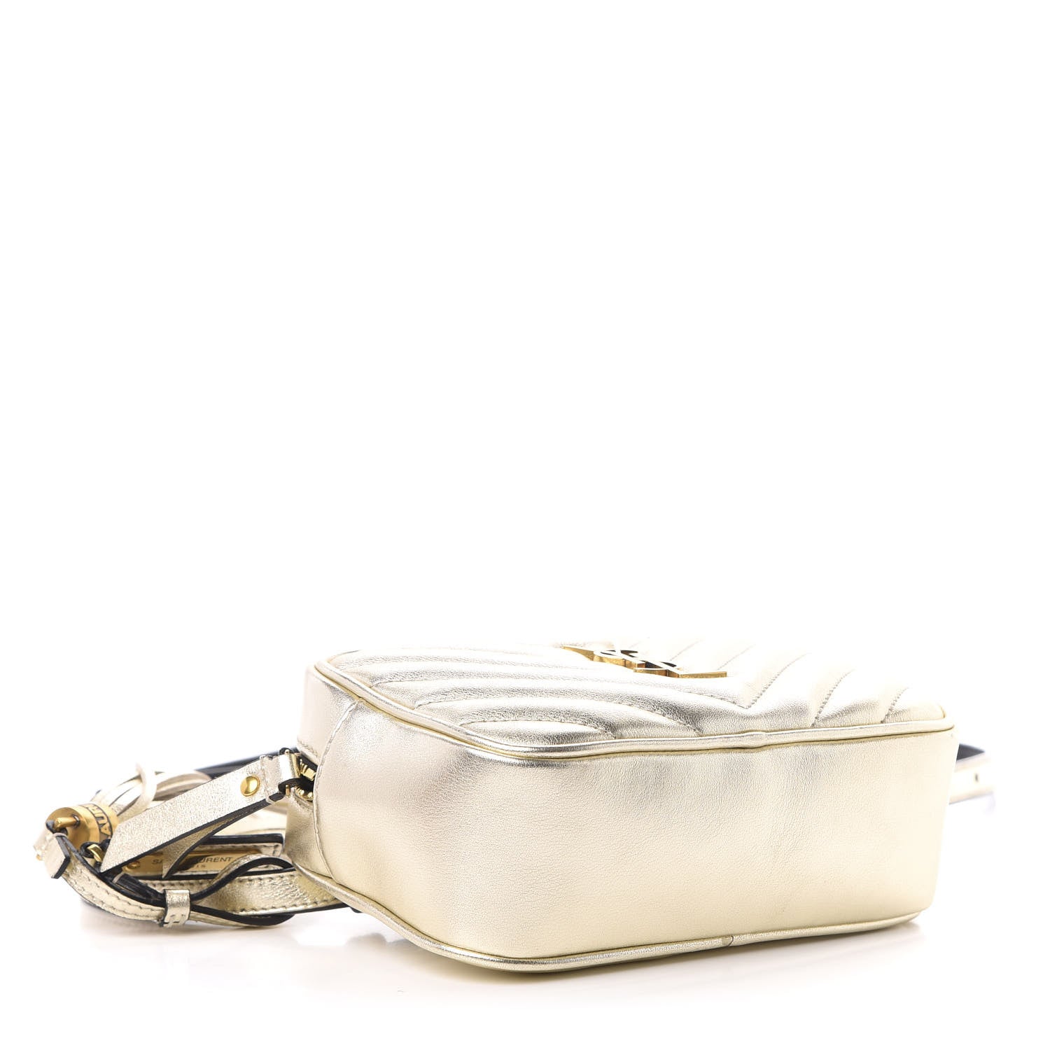 Saint Laurent Metallic Calfskin Matelasse Monogram Lou Belt Bag Platino 4 of 10