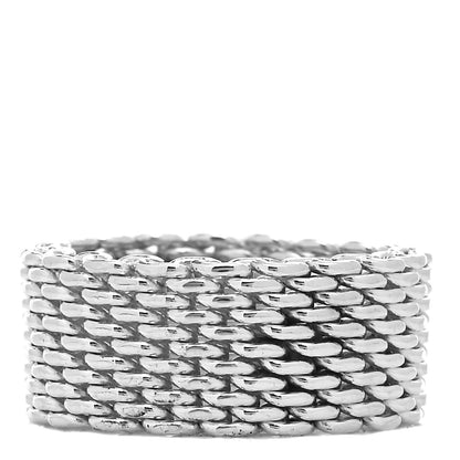 Tiffany Sterling Silver Somerset Mesh Ring 54 7 3 of 4