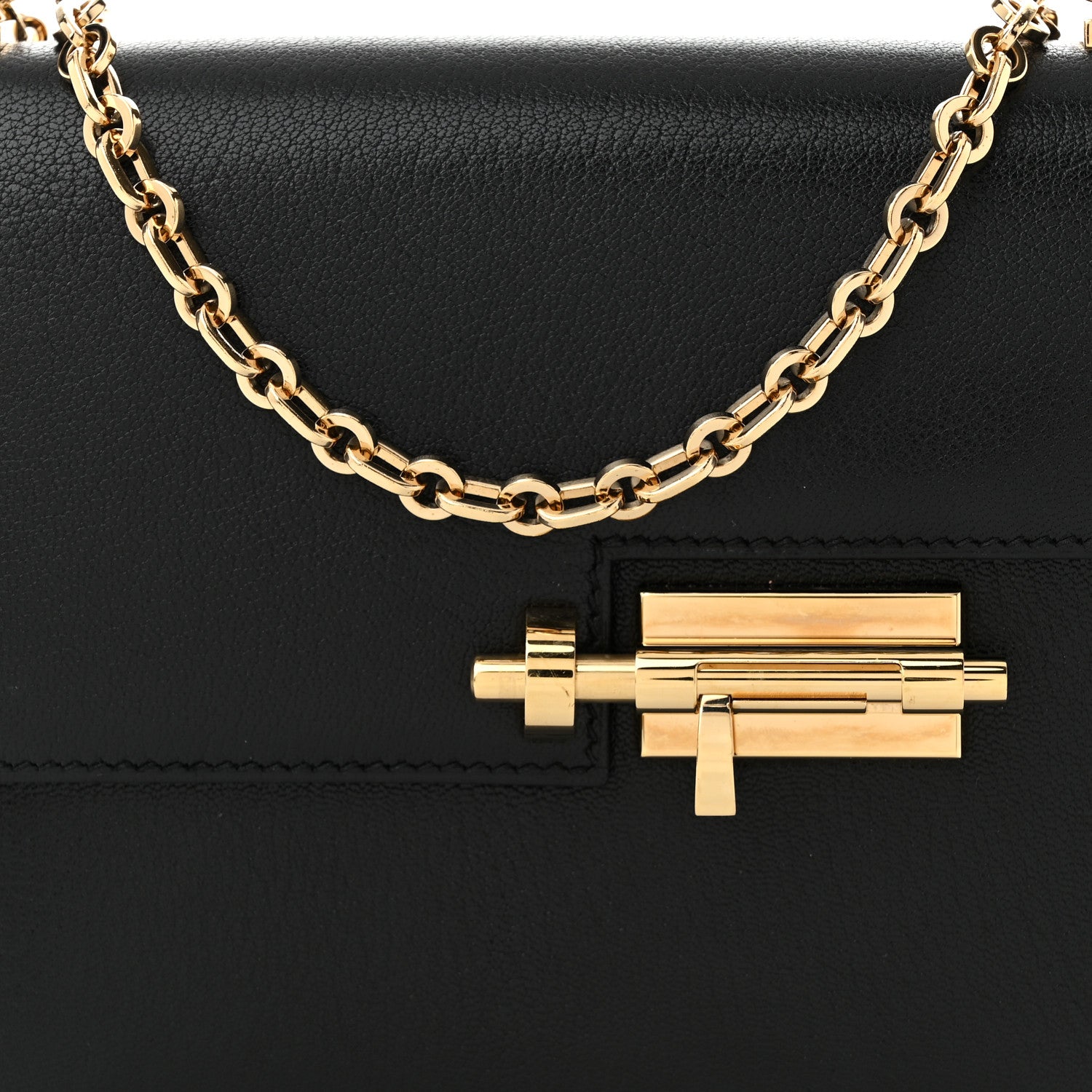Hermes Chevre Chamkila Mini Verrou Chaine Bag Black Black 8 of 11