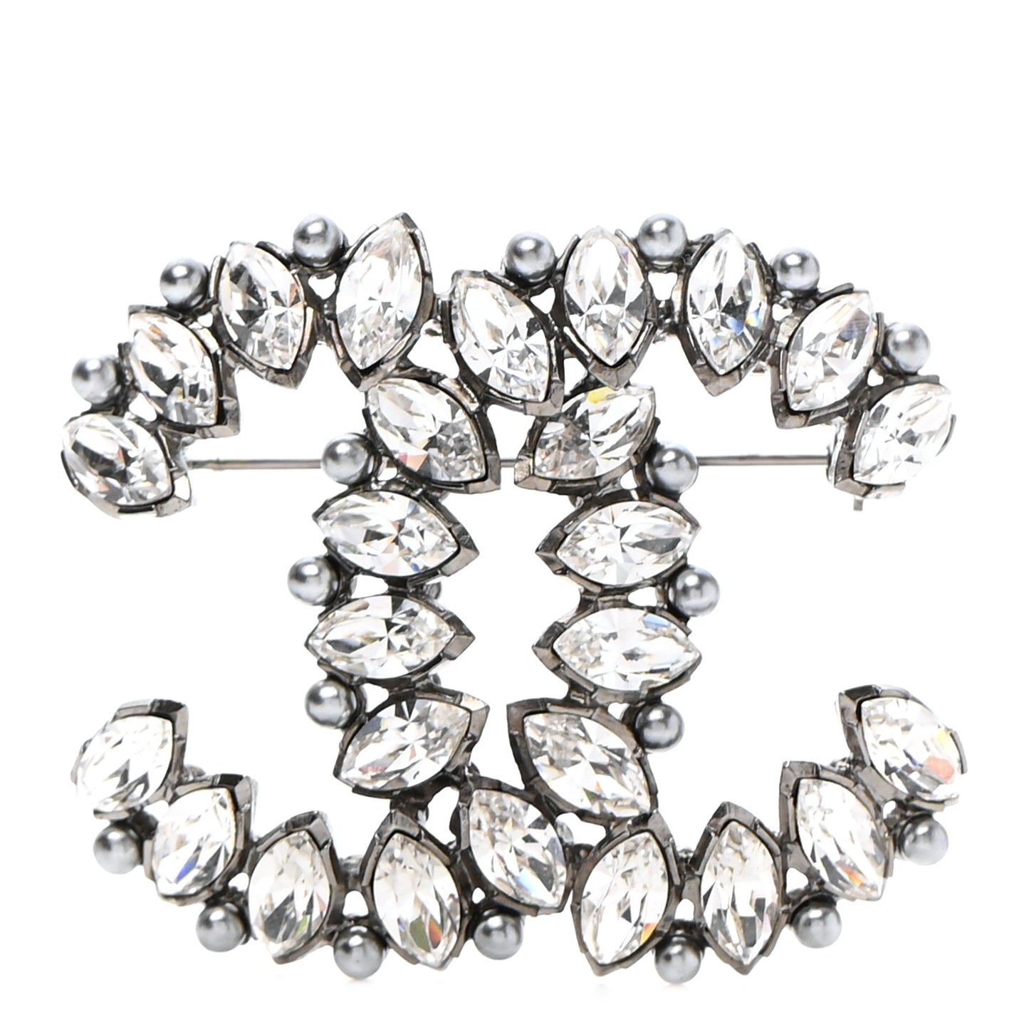 Crystal CC Brooch Silver