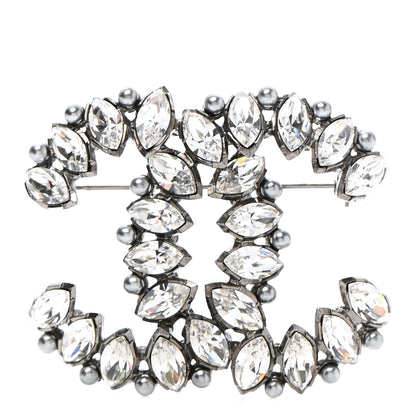 Chanel Crystal CC Brooch Silver 1 of 5