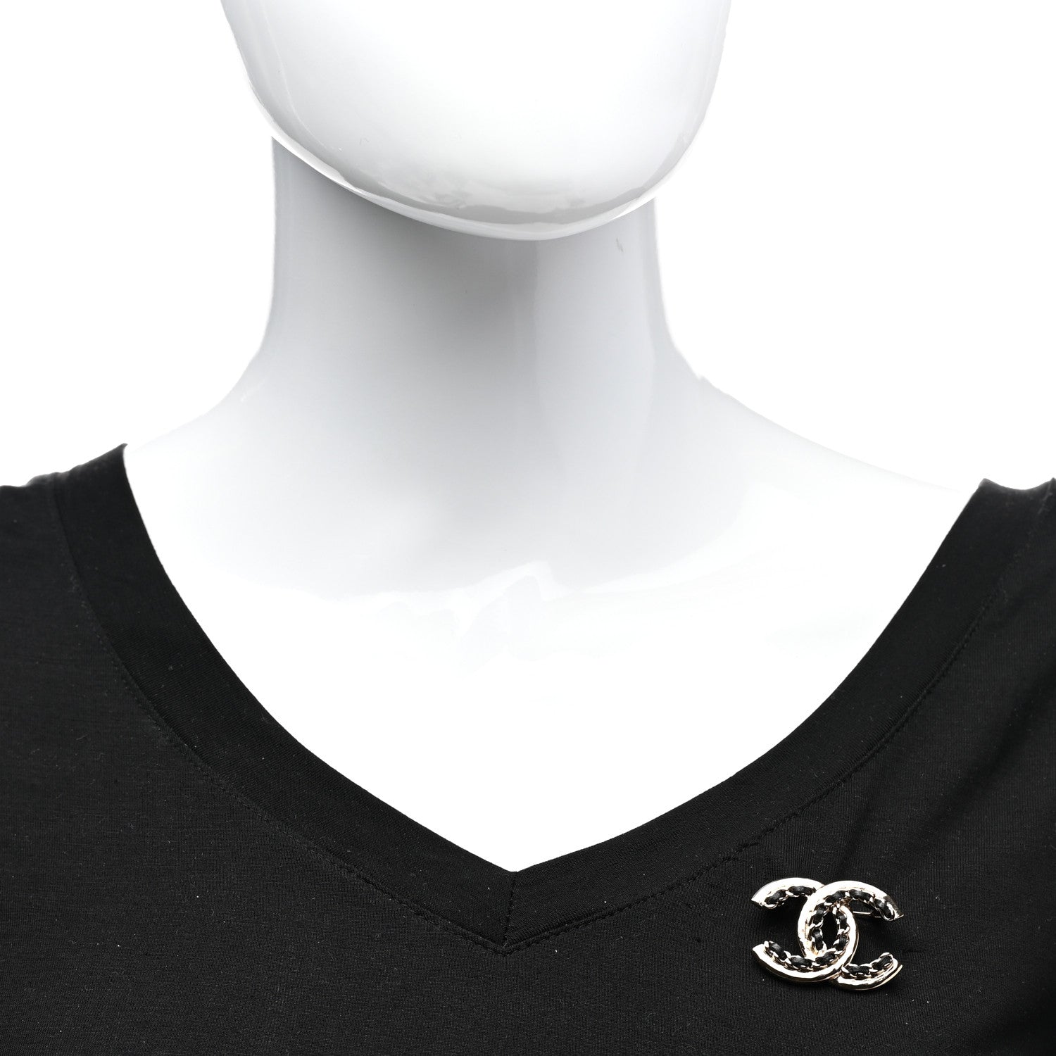 Chanel Lambskin Chain CC Chain Brooch Black Gold 2 of 5